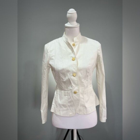 SALE! White Talbots Cotton Summer Blazer Size 2P EUC - Picture 1 of 6